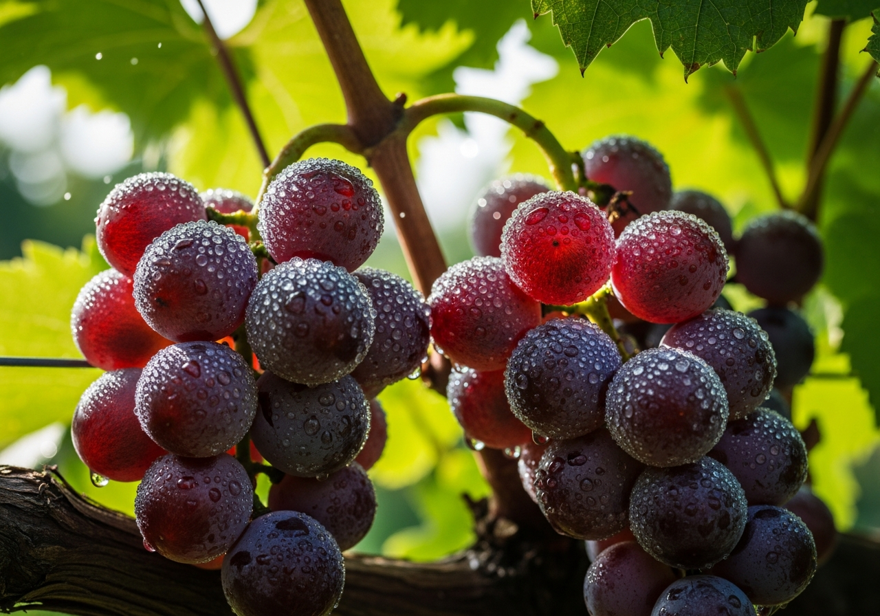 Uvas maduras na videira